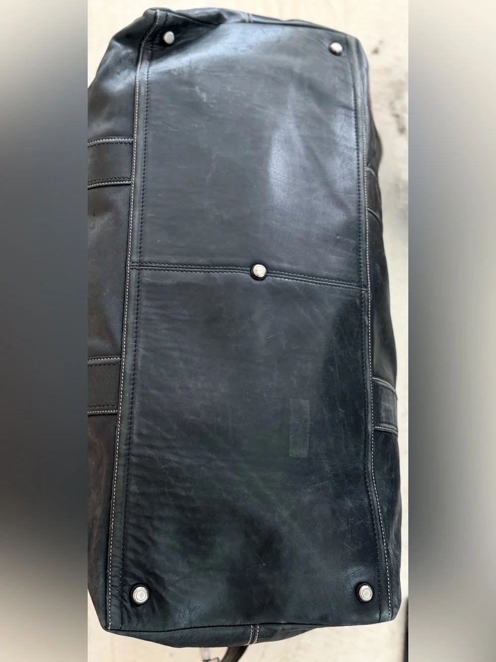 Coach Black Leather Duffel Bag for Men